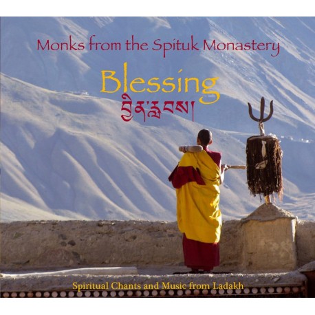 MONKS FROM THE SPITUK MONASTERY : BLESSING - TIBET